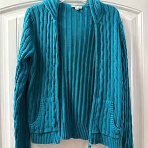 St. John's Bay Turquoise Cable Knit Cardigan